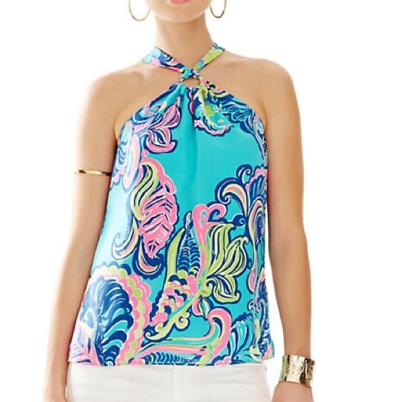 Lilly Pulitzer Tops - Lilly Pulitzer Flowy Halter Top, S